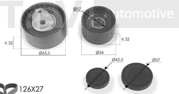 TREVI AUTOMOTIVE Hammasrihma komplekt KD1247